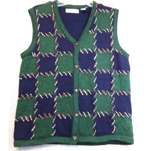 Northern‎ Isles Wool Sweater Vest Navy Nights Womens Navy Green Size M